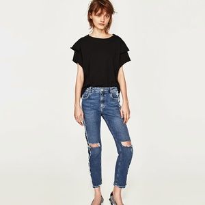 frill sleeve top zara